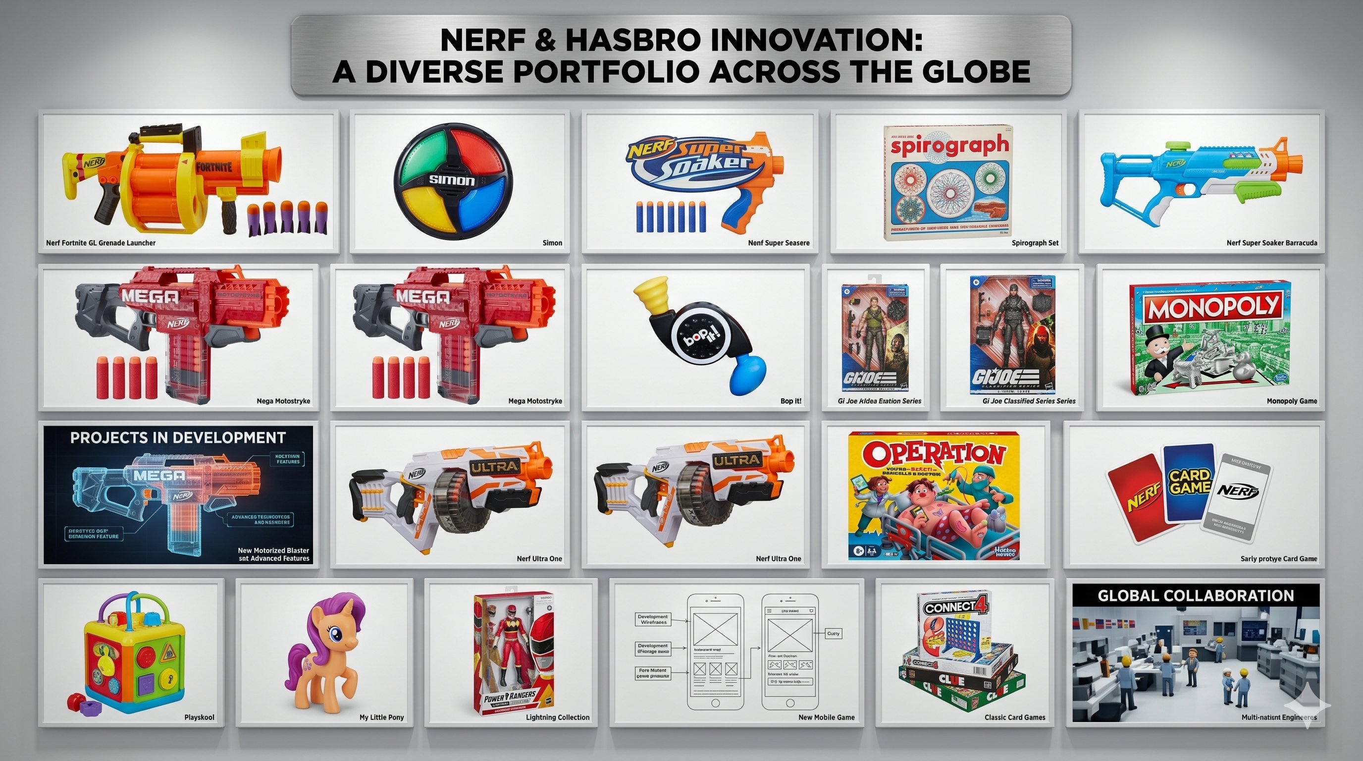 Hasbro NERF and entertainment product portfolio, global NPI programs